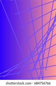 Bright Minimalistic Cover Design. A4 Template. Futuristic Abstract Background. Gentle Gradient from Indigo to Pink with Lines
