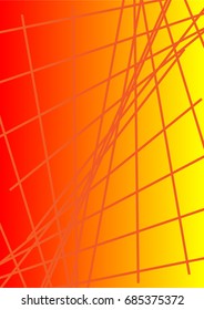 Bright Minimalistic Cover Design. A4 Template. Futuristic Abstract Background. Gentle Gradient from Orange to Yellow with Lines