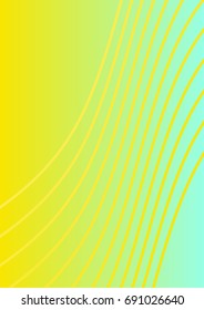 Bright Minimalistic Cover Design. A4 Template. Futuristic Abstract Background. Gentle Gradient from Yellow to Blue with Lines