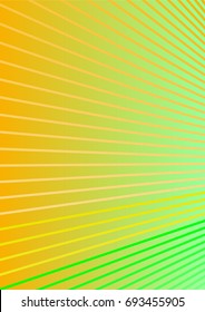 Bright Minimalistic Cover Design. A4 Template. Futuristic Abstract Background. Gentle Gradient from Orange to Green with Lines