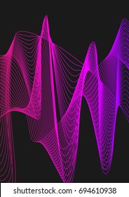 Bright minimalistic cover design. A4. Futuristic abstract background, which consists of colorful abstract lines