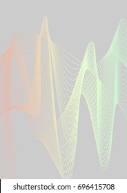 Bright minimalistic cover design. A4. Futuristic abstract background, which consists of colorful abstract lines