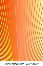 Bright Minimalistic Cover Design. A4 Template. Futuristic Abstract Background. Gentle Gradient from Orange to Yellow with Lines