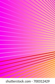 Bright Minimalistic Cover Design. A4 Template. Futuristic Abstract Background. Gentle Gradient from Fuchsia to Peach with Lines