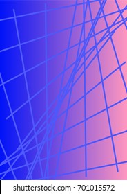 Bright Minimalistic Cover Design. A4 Template. Futuristic Abstract Background. Gentle Gradient from Blue to Lilac with Lines