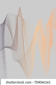Bright minimalistic cover design. A4. Futuristic abstract background, which consists of colorful abstract lines