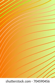 Bright Minimalistic Cover Design. A4 Template. Futuristic Abstract Background. Gentle Gradient from Orange to Yellow with Lines