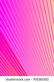 Bright Minimalistic Cover Design. A4 Template. Futuristic Abstract Background. Gentle Gradient from Fuchsia to Peach with Lines