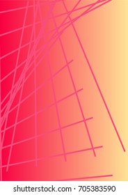 Bright Minimalistic Cover Design. A4 Template. Futuristic Abstract Background. Gentle Gradient from Pink to Yellow with Lines