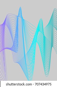 Bright minimalistic cover design. A4. Futuristic abstract background, which consists of colorful abstract lines