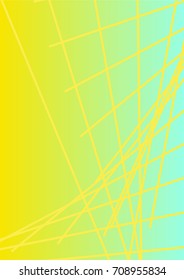 Bright Minimalistic Cover Design. A4 Template. Futuristic Abstract Background. Gentle Gradient from Yellow to Blue with Lines
