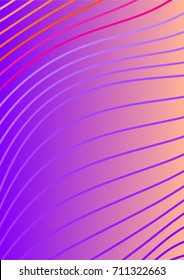 Bright Minimalistic Cover Design. A4 Template. Futuristic Abstract Background. Gentle Gradient from Violet to Pink with Lines