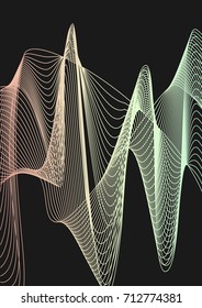 Bright minimalistic cover design. A4. Futuristic abstract background, which consists of colorful abstract lines