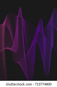 Bright minimalistic cover design. A4. Futuristic abstract background, which consists of colorful abstract lines