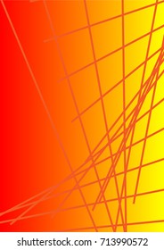 Bright Minimalistic Cover Design. A4 Template. Futuristic Abstract Background. Gentle Gradient from Orange to Yellow with Lines