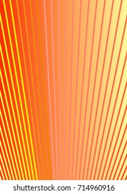 Bright Minimalistic Cover Design. A4 Template. Futuristic Abstract Background. Gentle Gradient from Orange to Yellow with Lines