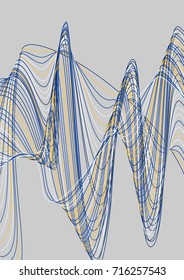 Bright minimalistic cover design. A4. Futuristic abstract background, which consists of colorful abstract lines