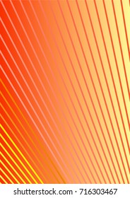 Bright Minimalistic Cover Design. A4 Template. Futuristic Abstract Background. Gentle Gradient from Orange to Yellow with Lines