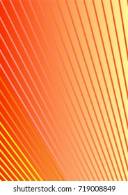 Bright Minimalistic Cover Design. A4 Template. Futuristic Abstract Background. Gentle Gradient from Orange to Yellow with Lines