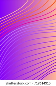 Bright Minimalistic Cover Design. A4 Template. Futuristic Abstract Background. Gentle Gradient from Violet to Pink with Lines