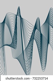 Bright minimalistic cover design. A4. Futuristic abstract background, which consists of colorful abstract lines