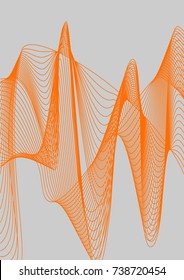 Bright minimalistic cover design. A4. Futuristic abstract background, which consists of colorful abstract lines