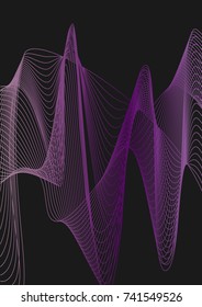 Bright minimalistic cover design. A4. Futuristic abstract background, which consists of colorful abstract lines