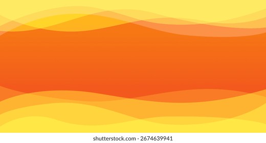 Un fondo abstracto brillante y moderno con ondas superpuestas suaves en tonos cálidos de amarillo y naranja crea una imagen vibrante y atractiva para proyectos de diseño digital e impreso.