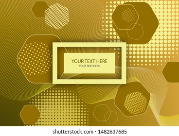 Bright modern abstract background of hexagons, dots and wave lines. Business template for brochure, cover, banner, flyer. Vector illustration for your design.