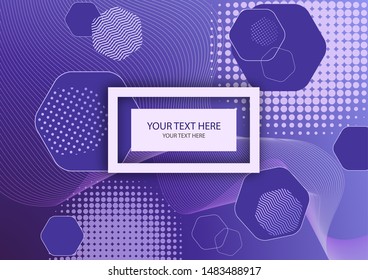 Bright modern abstract background of hexagons, dots and wave lines. Business template for brochure, cover, banner, flyer. Vector illustration for your design.