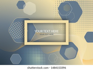 Bright modern abstract background of hexagons, dots and wave lines. Business template for brochure, cover, banner, flyer. Vector illustration for your design.
