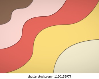 Bright modern abstract design. Papercut multi layers 3D color texture vector background. Abstract topography concept design or flowing liquid illustration for website template.  Topography map concept
