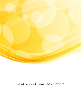 Bright modern abstract orange swoosh border background design. Curved transparent beautiful summer warm layout. Vector illustration