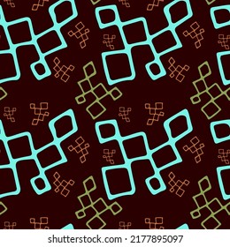 Bright modern abstract seamless pattern for textile design. Seamless vector background with abstract ornaments. Retro bright summer background. Vintage exotic print.