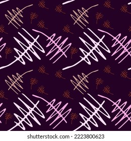 Bright modern abstract seamless pattern for textile design. Seamless vector background with abstract ornaments. Retro bright summer background. Vintage exotic print.