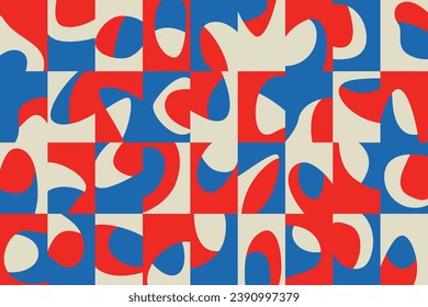 Bright Modern Abstract Shapes Vector Grid. A dynamic vector grid background featuring vibrant colors and abstract, rounded shapes. A visually striking addition to your design toolkit