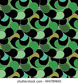 Bright modern abstract vector seamless pattern background wallpaper illustration with colorful geometric ornaments