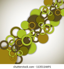 bright modern background, multicolored rings, circles