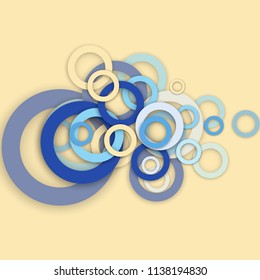 bright modern background, multicolored rings, circles
