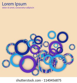 bright modern background, multicolored rings, circles