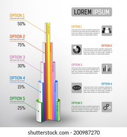 Bright modern Design template. Vector illustration. Can be used for infographics, workflow layout, banner, diagram, number options, options, web design.