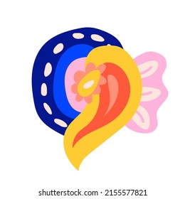 Bright modern flat hand drawn doodle element