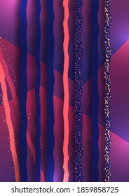 Fondo geométrico moderno brillante, rayas abstractas. Plantilla creativa para el diseño de portada, volante, volante, revista. Ilustración vectorial.