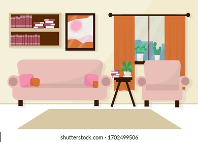 Room Interior Vector Living Room Sofa Stock Vector (Royalty Free ...