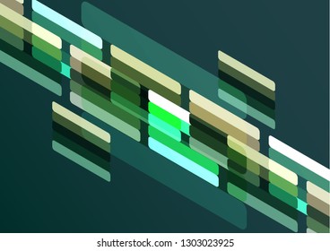 Bright modern isometric abstract composition of rectangles and stripes. Perfect background for your design projects. Vector graphics.