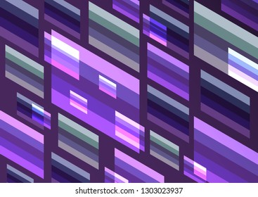Bright modern isometric abstract composition of rectangles and stripes. Perfect background for your design projects. Vector graphics.