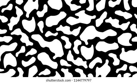 Bright modern pattern of various abstract shapes. Imitation of a Dalmatian, a giraffe, a jaguar. The idea of design of textiles, packaging, tiles, covers