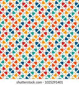 Bright modern print with geometric shapes. Contemporary abstract background with repeated figures. Colorful seamless pattern with geometric forms. Creative concept wallaper. Vector digital paper