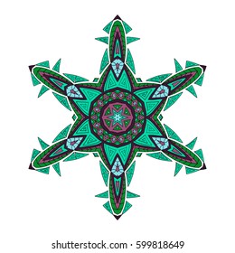 Bright Modern Star Pattern. A?gressive Hi-tech Ornament. Geometric Hexagonal Motif