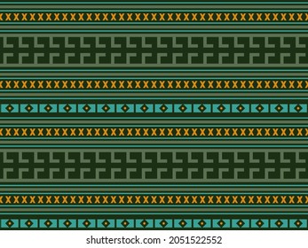 Bright modern template with geometric ethnic ornament. Seamless vector pattern with folk motives of the Aztecs, Mexicans, Mayans, Peruvians. Decorative print for textiles, paper. 